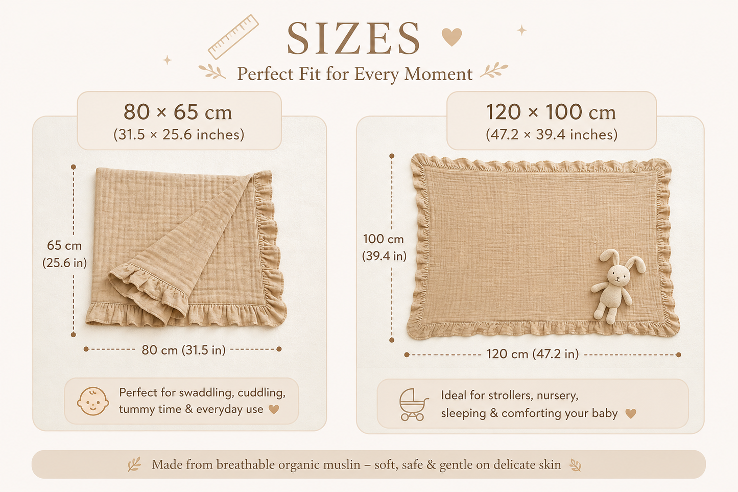 LuxeWrap™ Organic Muslin Swaddle Blanket – Soft & Breathable