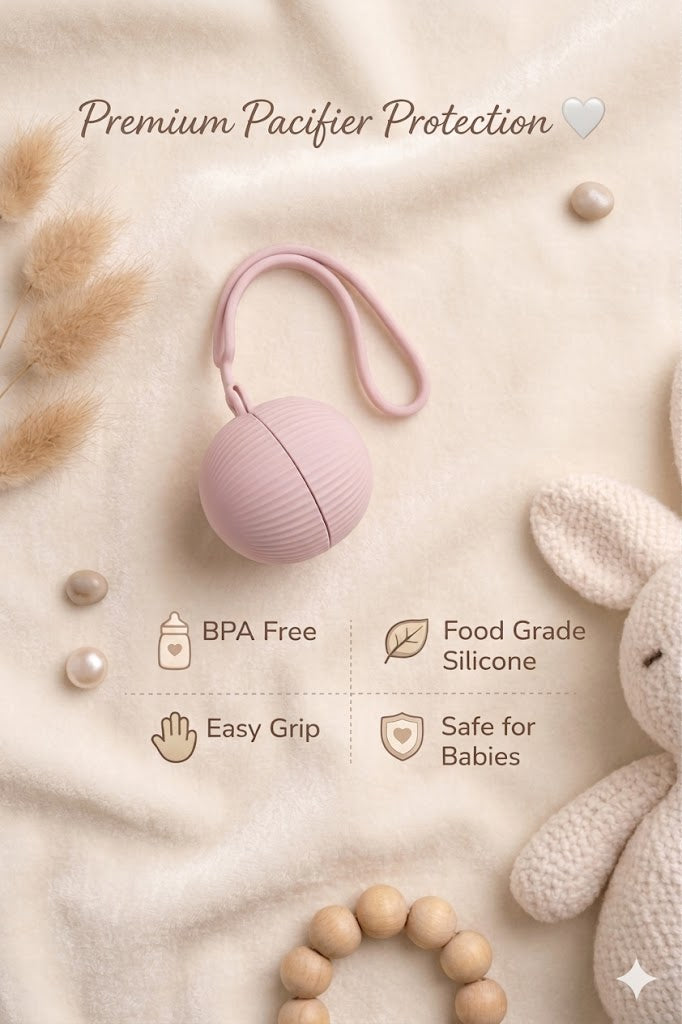 Luxe Pacifier Holder Case 💎 | Soft Silicone Baby Essential