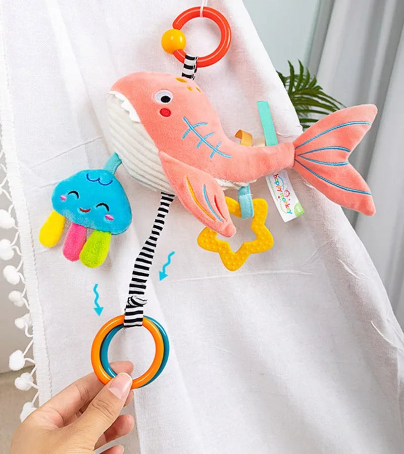 Enchanting Plush Animal Crib Mobile Toy - Perfect for Stroller, Car Seat & Nursery Fun!