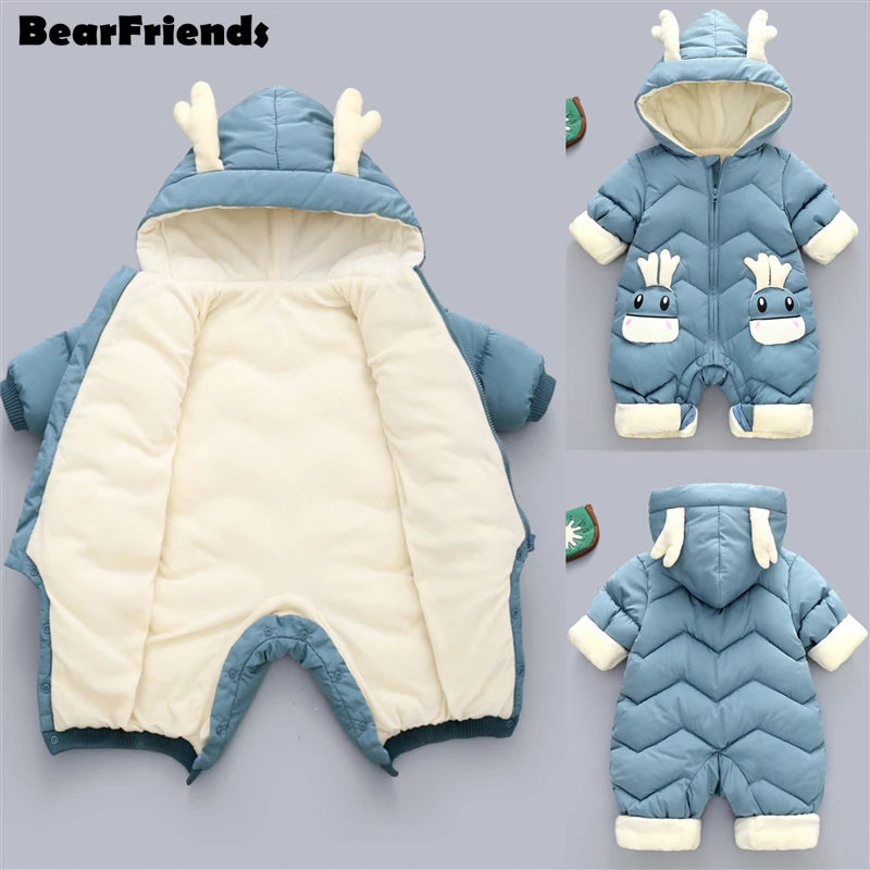 🦌 Alpine Luxe Reindeer Snowsuit – Cozy Winter Magic for Your Little One ❄️