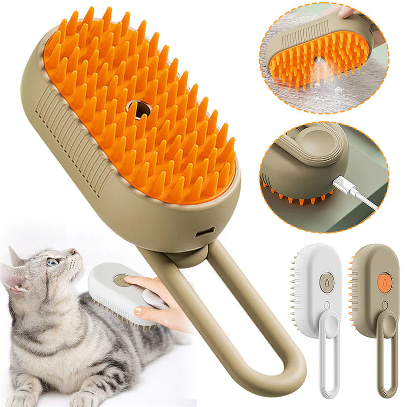 Transform Grooming Time into a Pampering Experience with the 3-in-1 Electric Cat and Dog Steam Brush - The Ultimate Tool for Grooming, Massage, and Effortless Hair Removal!