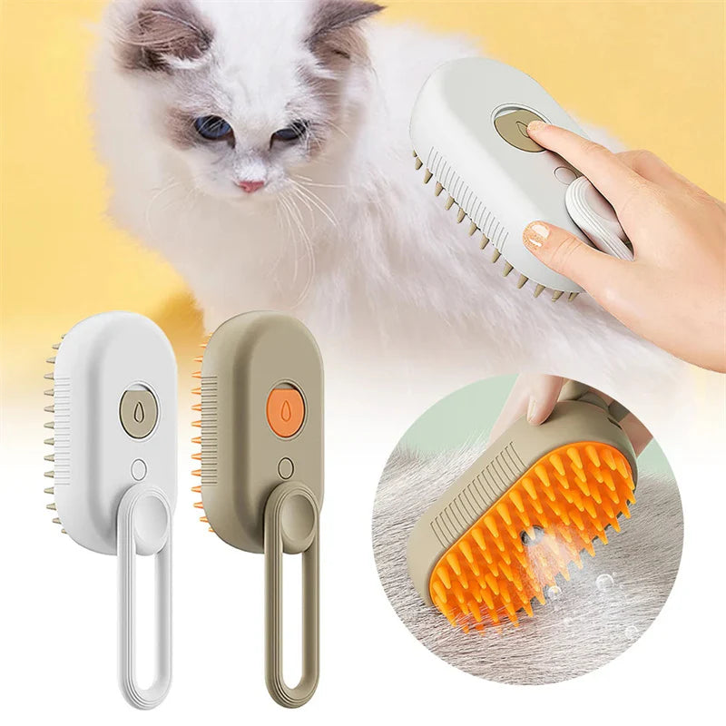 Transform Grooming Time into a Pampering Experience with the 3-in-1 Electric Cat and Dog Steam Brush - The Ultimate Tool for Grooming, Massage, and Effortless Hair Removal!