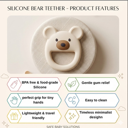 LuxeBear™ Silicone Baby Teether | Soft & BPA-Free