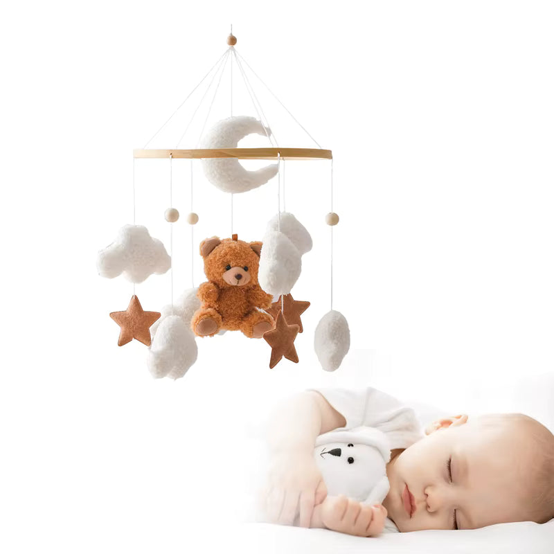 Neutral Nursery Crib Mobile – Bee & Daisy | Bear & Cloud