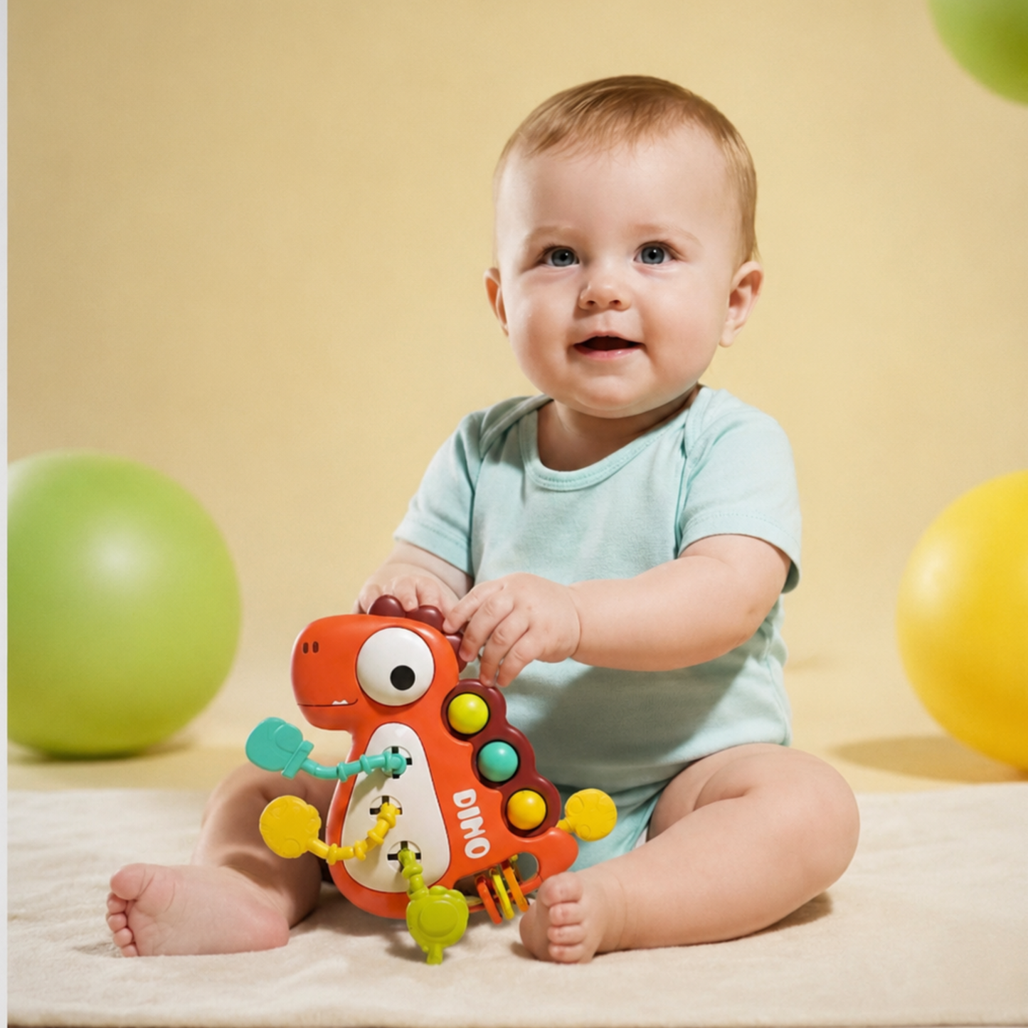 Montessori Pull-String Sensory Toy 🦖🚀