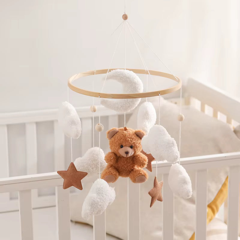 Neutral Nursery Crib Mobile – Bee & Daisy | Bear & Cloud