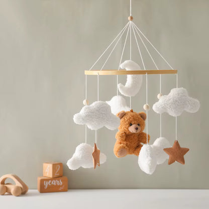 Neutral Nursery Crib Mobile – Bee & Daisy | Bear & Cloud