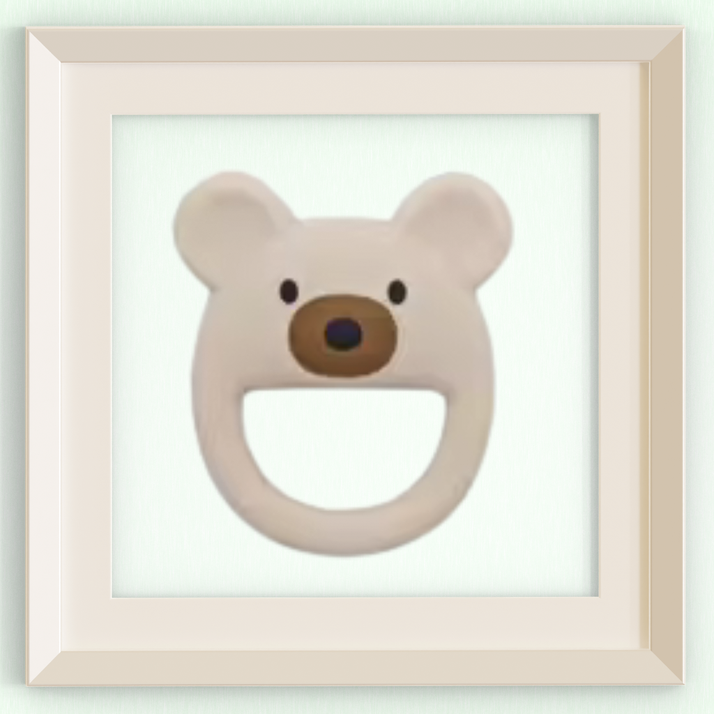 Beige Luxe Bear silicone baby teether product image