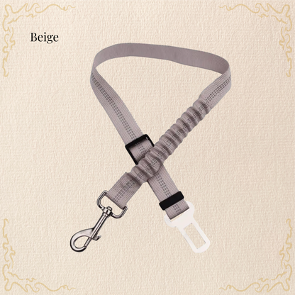 Beige adjustable dog car seat belt
