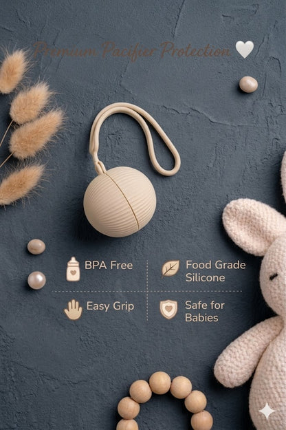 Luxe Pacifier Holder Case 💎 | Soft Silicone Baby Essential