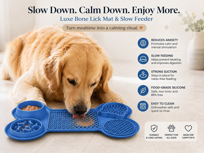 CalmFeast™ Luxe Lick Mat & Slow Feeder 🐶
