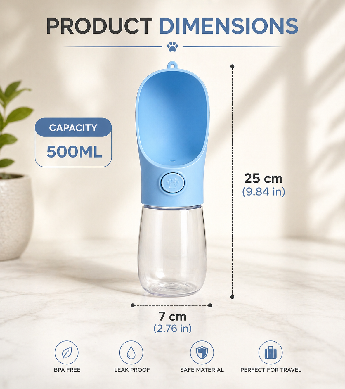 Luxe No-Spill Portable Pet Water Bottle 🐶
