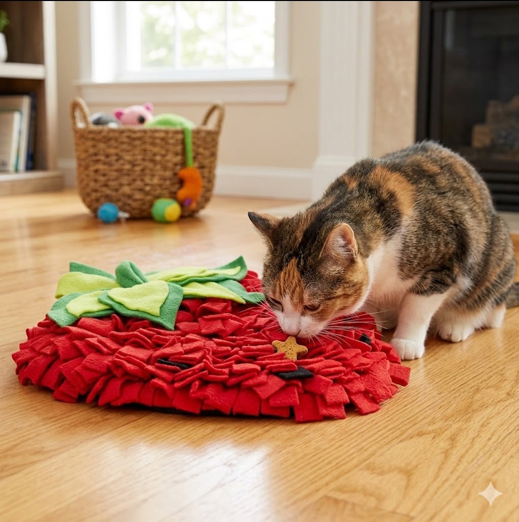 Strawberry Snuffle Mat for Dogs & Cats | Interactive Slow Feeder Puzzle Toy