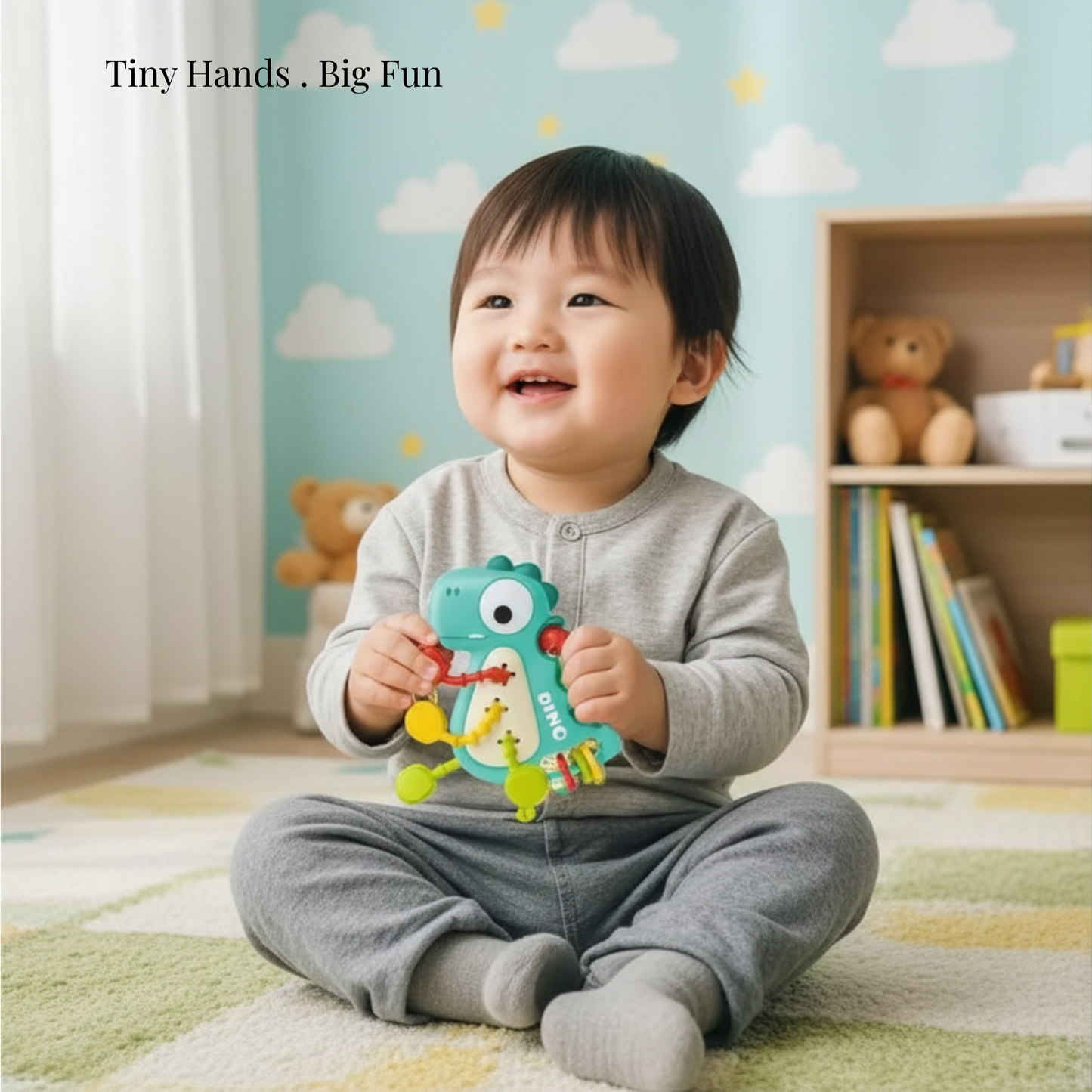 Montessori Pull-String Sensory Toy 🦖🚀