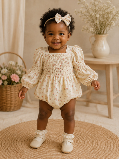 Cozy Bloom Floral Baby Romper Set 🌸
