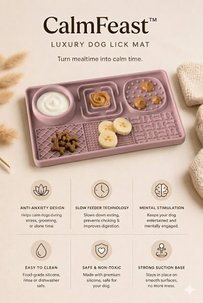 CalmFeast™ Luxury Lick Mat & Slow Feeder 🐶