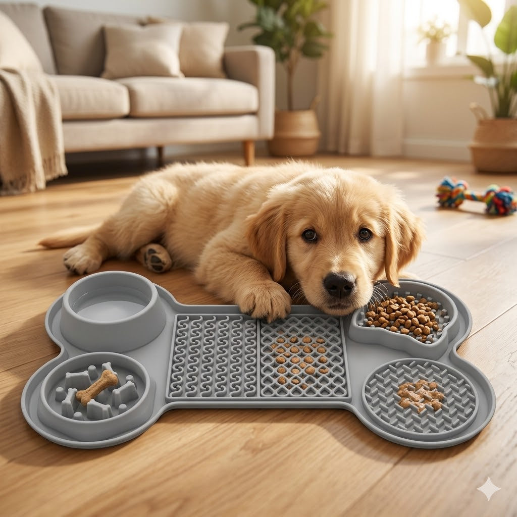 CalmFeast™ Luxe Lick Mat & Slow Feeder 🐶
