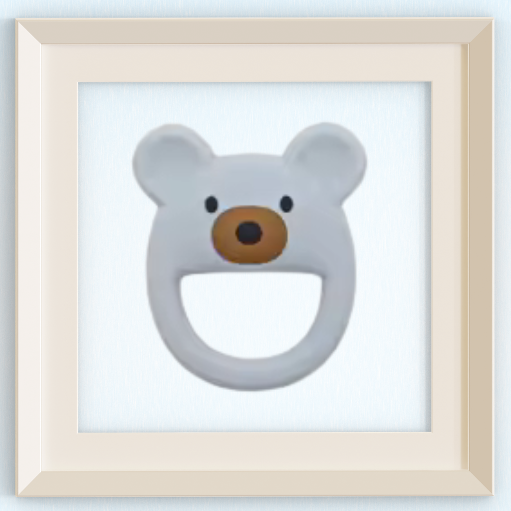 Dusty Blue Luxe Bear silicone baby teether product image
