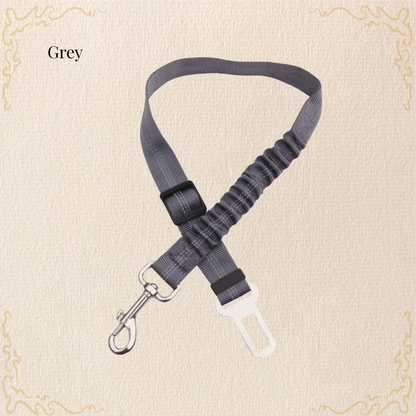 Grey adjustable dog car seat belt