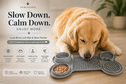 CalmFeast™ Luxe Lick Mat & Slow Feeder 🐶
