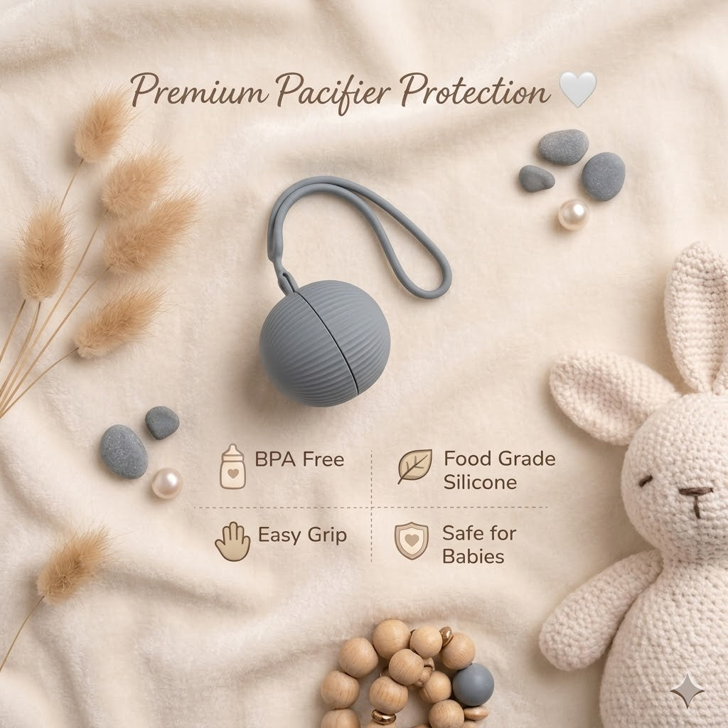 Luxe Pacifier Holder Case 💎 | Soft Silicone Baby Essential
