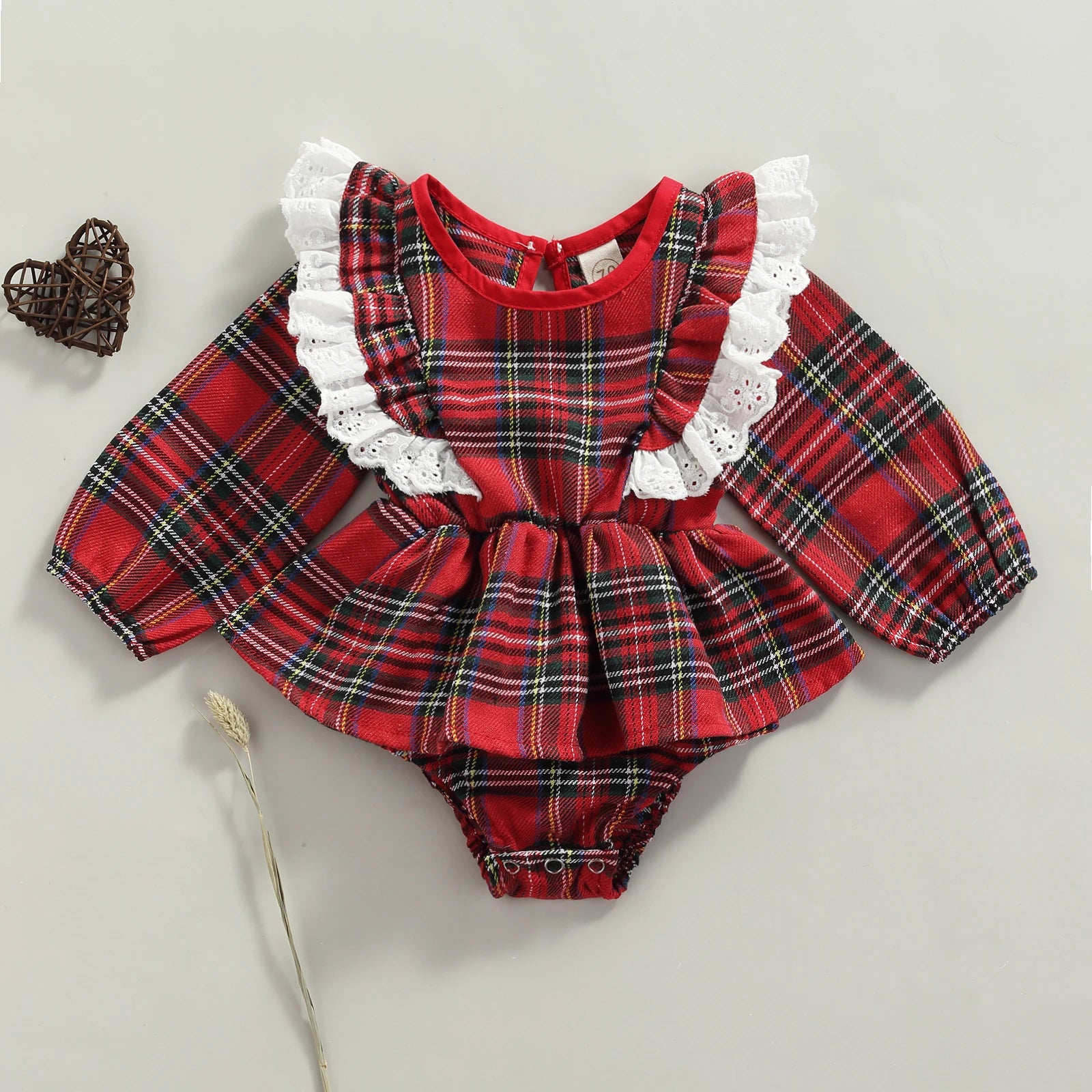 Holiday baby romper outfit – boutique Christmas style for infant girls