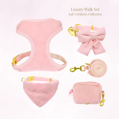 ✨ Luxury Corduroy Dog Harness & Leash Set