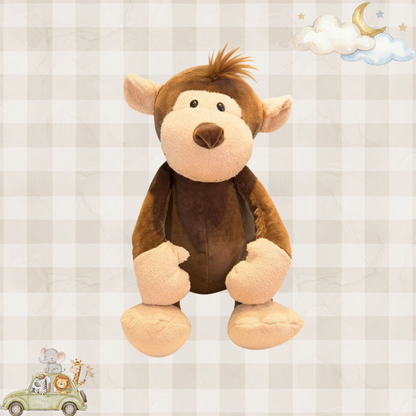 Soft Brown Monkey Plush Stuffed Animal for Babies and Kids