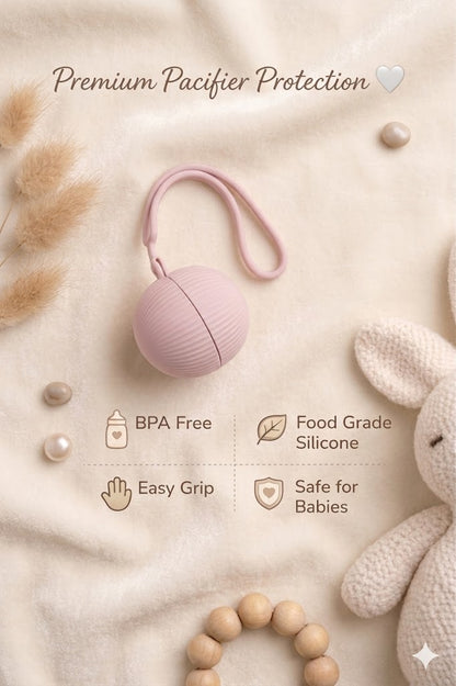 Luxe Pacifier Holder Case 💎 | Soft Silicone Baby Essential