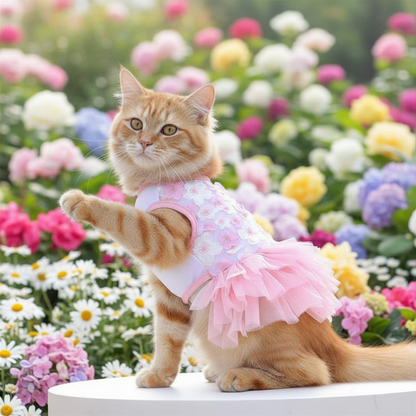 Luxury Blossom Pet Tutu Dress 💜