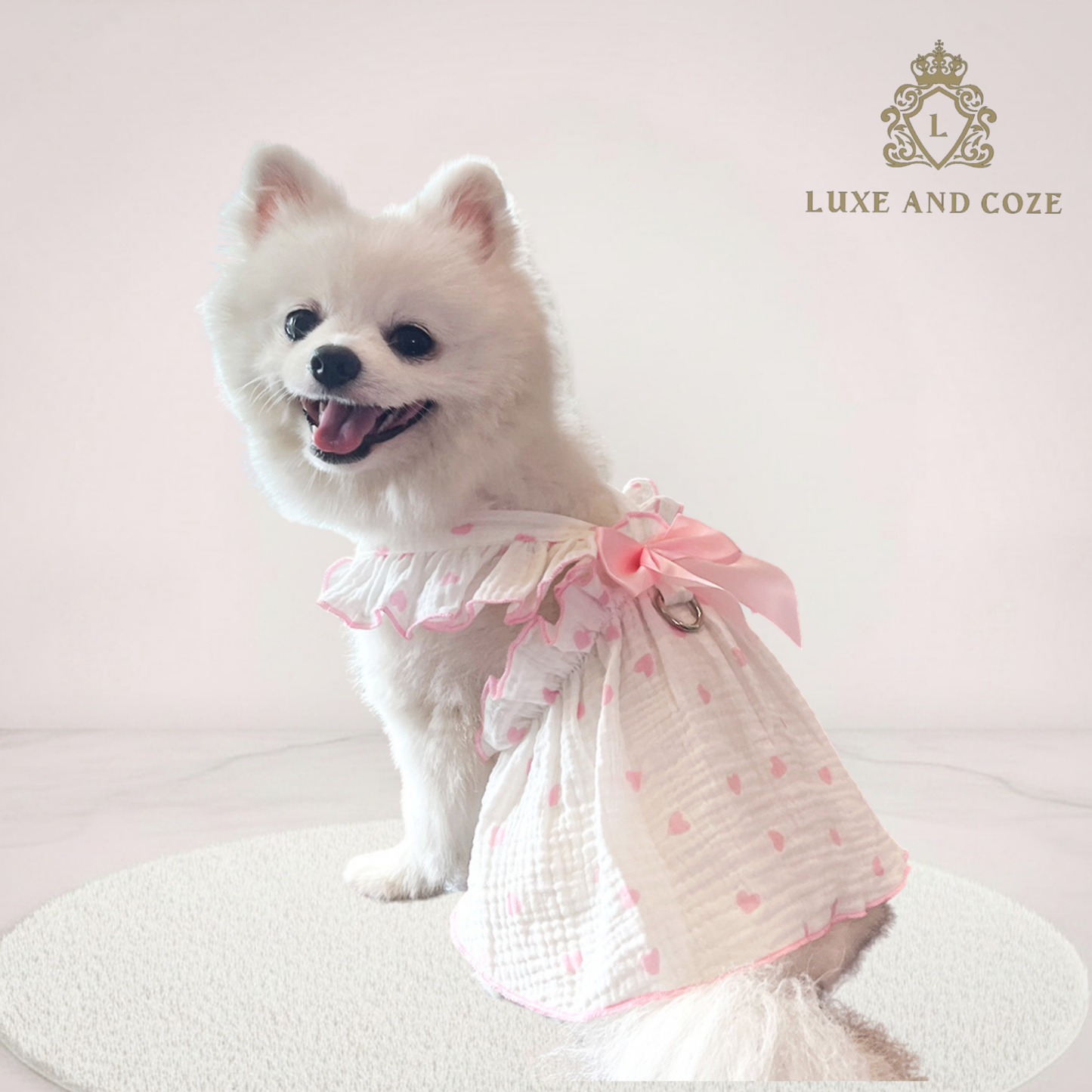 Luxe Bow Floral Pet Harness Dress 🌸🎀