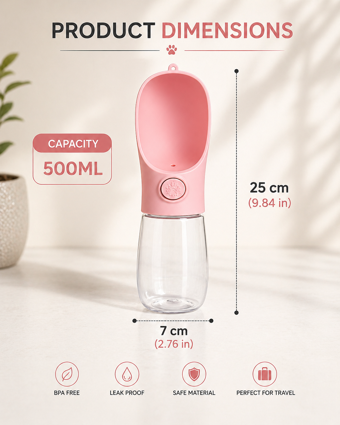 Luxe No-Spill Portable Pet Water Bottle 🐶