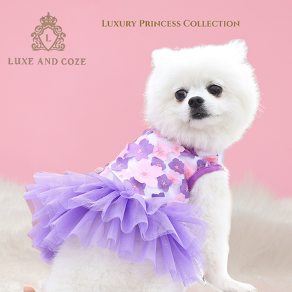 Luxury Blossom Pet Tutu Dress 💜