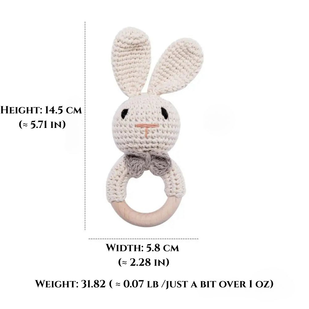 Cozy Luxe™ Crochet Animal Baby Rattles – Bear 🐻 | Bunny 🐰 | Elephant 🐘