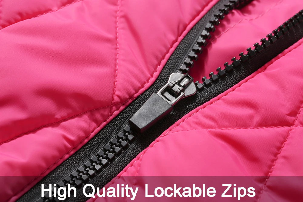 ✨ Close-up of high-quality lockable zipper on winter dog coat