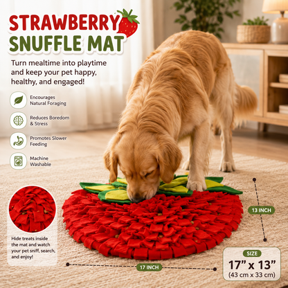 Strawberry Snuffle Mat for Dogs & Cats | Interactive Slow Feeder Puzzle Toy
