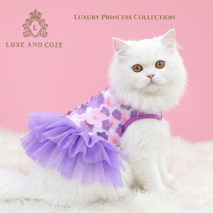 Luxury Blossom Pet Tutu Dress 💜