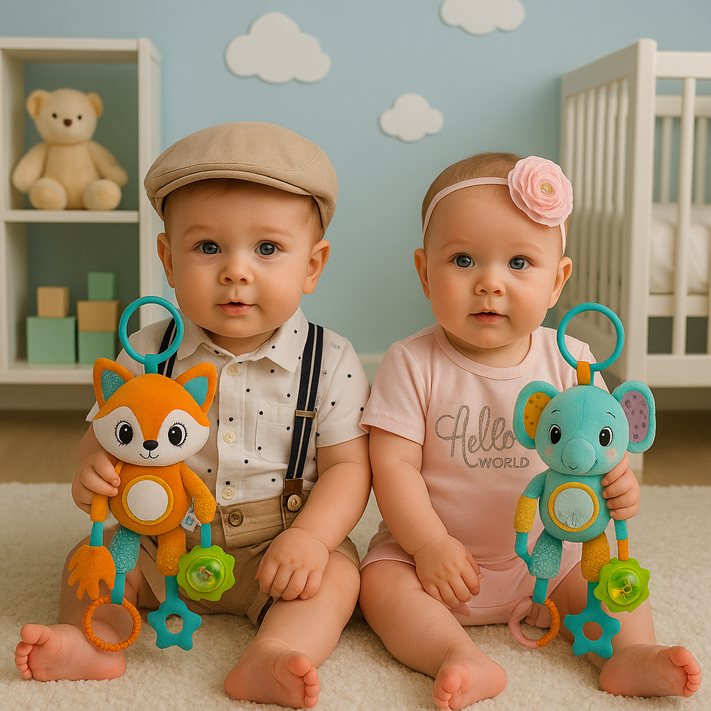 Enchanting Plush Animal Crib Mobile Toy - Perfect for Stroller, Car Seat & Nursery Fun!