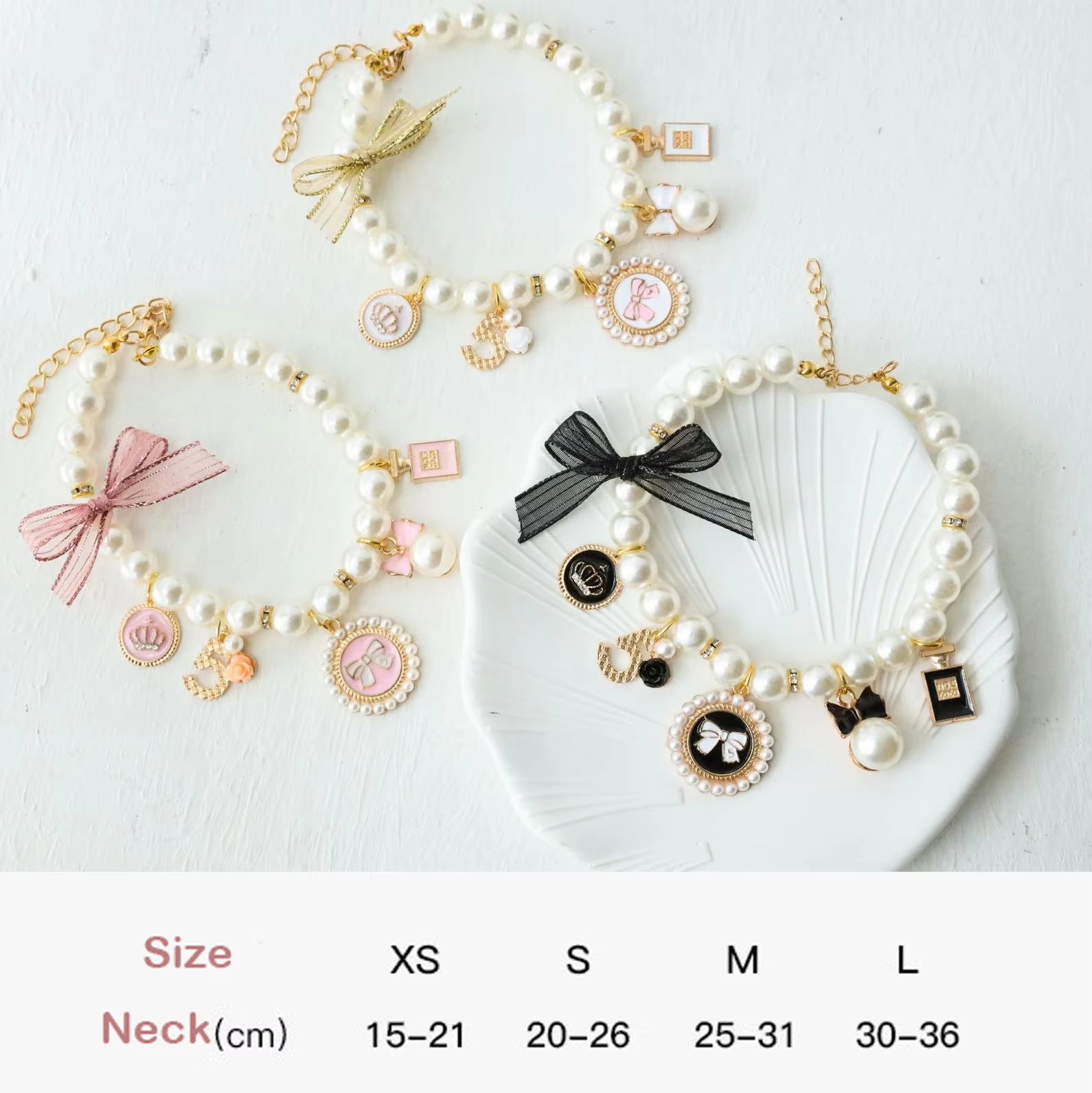 Sparkle in Style: Jeweled Pet Pearl Bow Dog Collar - Perfect for Your Little Princess!