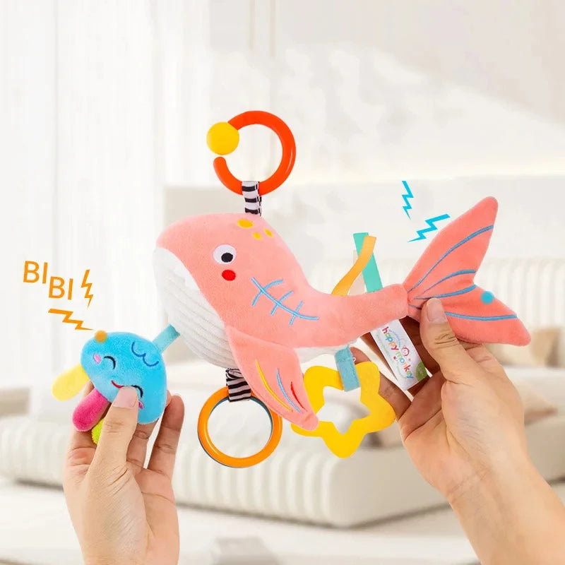 Enchanting Plush Animal Crib Mobile Toy - Perfect for Stroller, Car Seat & Nursery Fun!