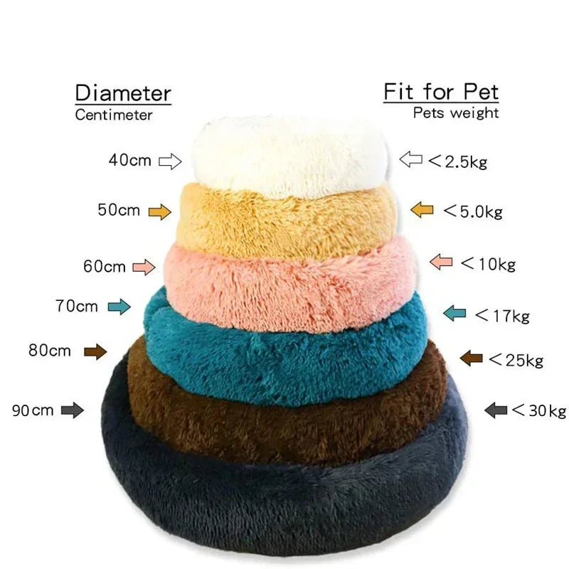 Luxurious Cozy & Plush Round Pet Bed for Large Dogs & Cats - The Ultimate Sleeping Retreat (40-90cm)