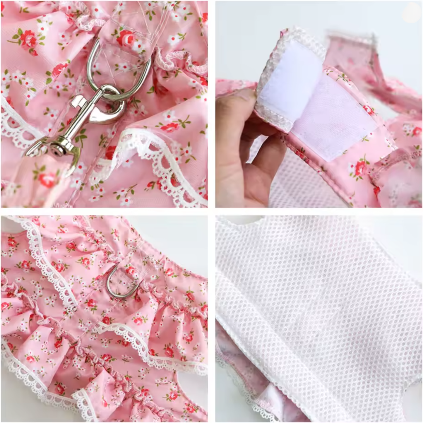 Luxury Floral Pet Harness Dress Set 🌸