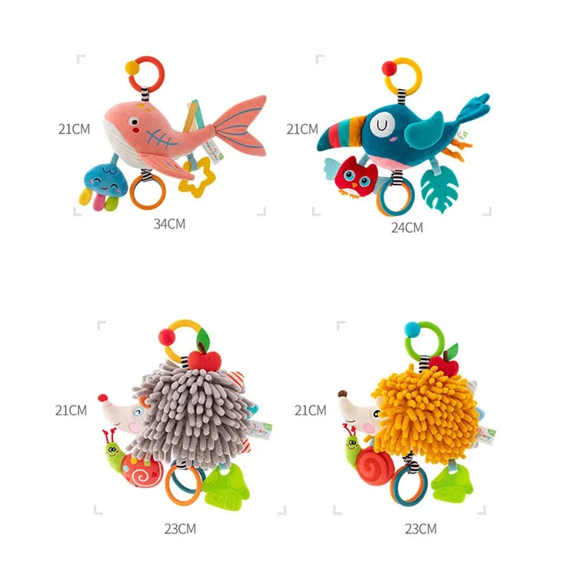 Enchanting Plush Animal Crib Mobile Toy - Perfect for Stroller, Car Seat & Nursery Fun!