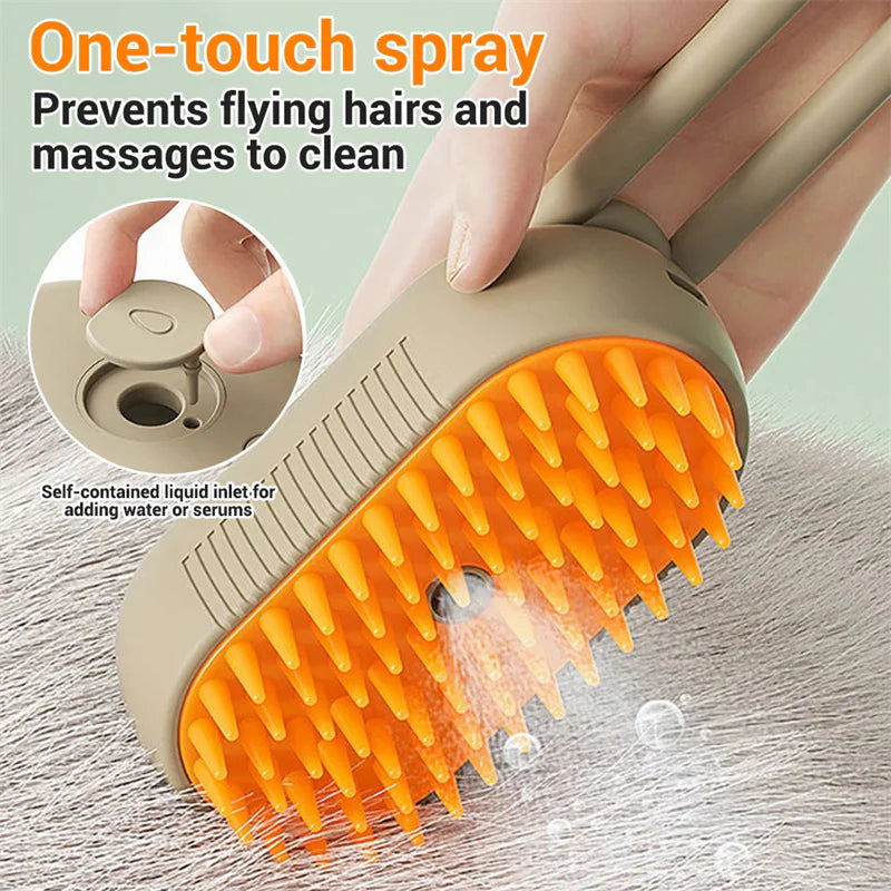 Transform Grooming Time into a Pampering Experience with the 3-in-1 Electric Cat and Dog Steam Brush - The Ultimate Tool for Grooming, Massage, and Effortless Hair Removal!