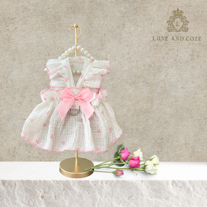 Luxe Bow Floral Pet Harness Dress 🌸🎀